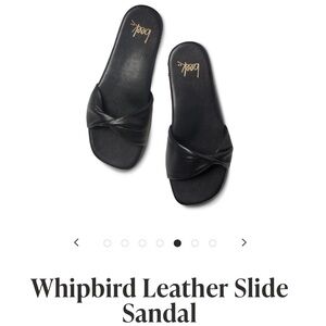 beek Whipbird Leather Slide Sandal, Black Size 9